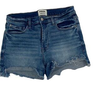 Kensie Jeans Womens Vintage Luxe Raw Hem Distressed‎ Jean Shorts Blue Sz 4/27